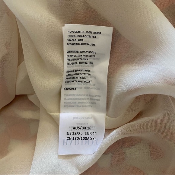 Bardot Fiesta Floral Faux Wrap Midi Dress Size 12 Red Asymmetrical Ruffles NEW - Picture 11 of 12